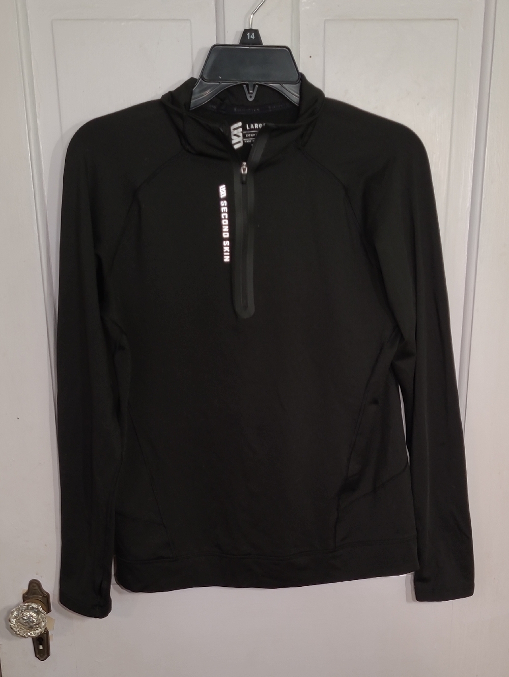 Black Quarter-Zip Second Skin Pullover Size L